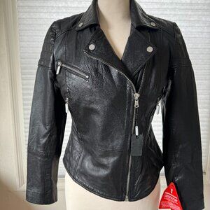 Barney's Originals Clara Leather Jacket - Size 12